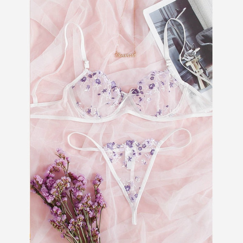 2-Piece Floral Bra Lingerie Set