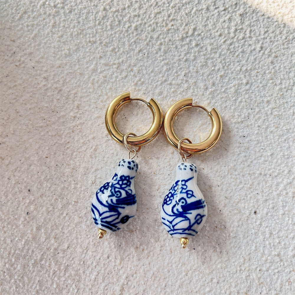 Blue Ceramic Earring