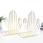 Cactus Shaped Metal Bookends Holder