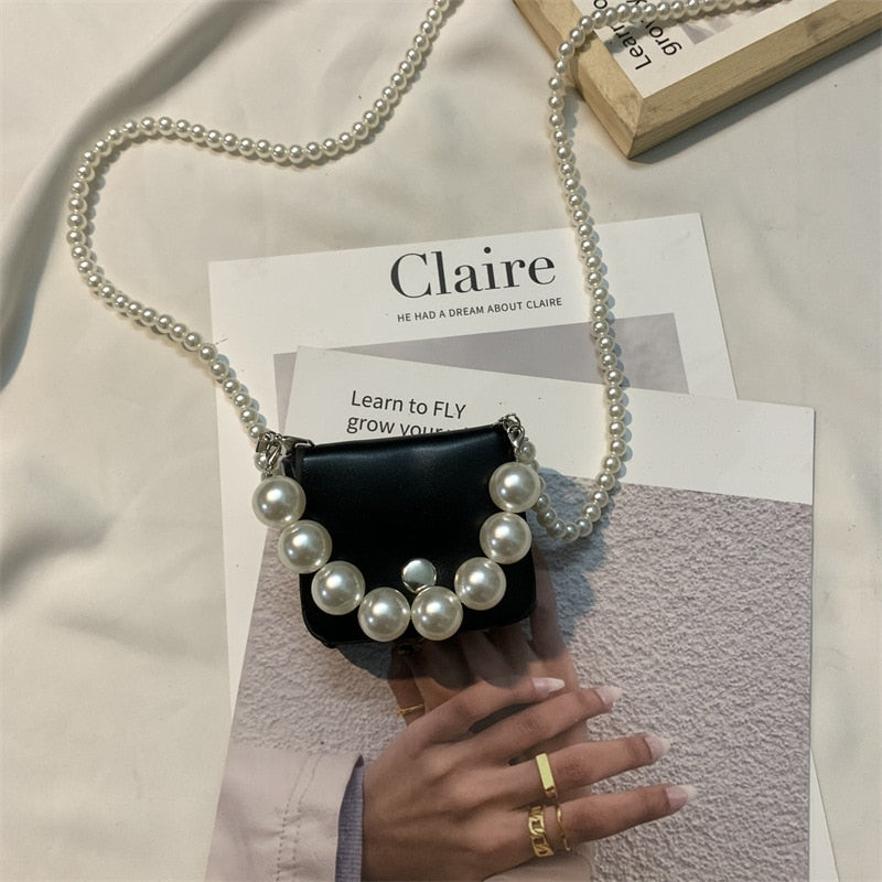 Pearl Chain Small Crossbody Bag