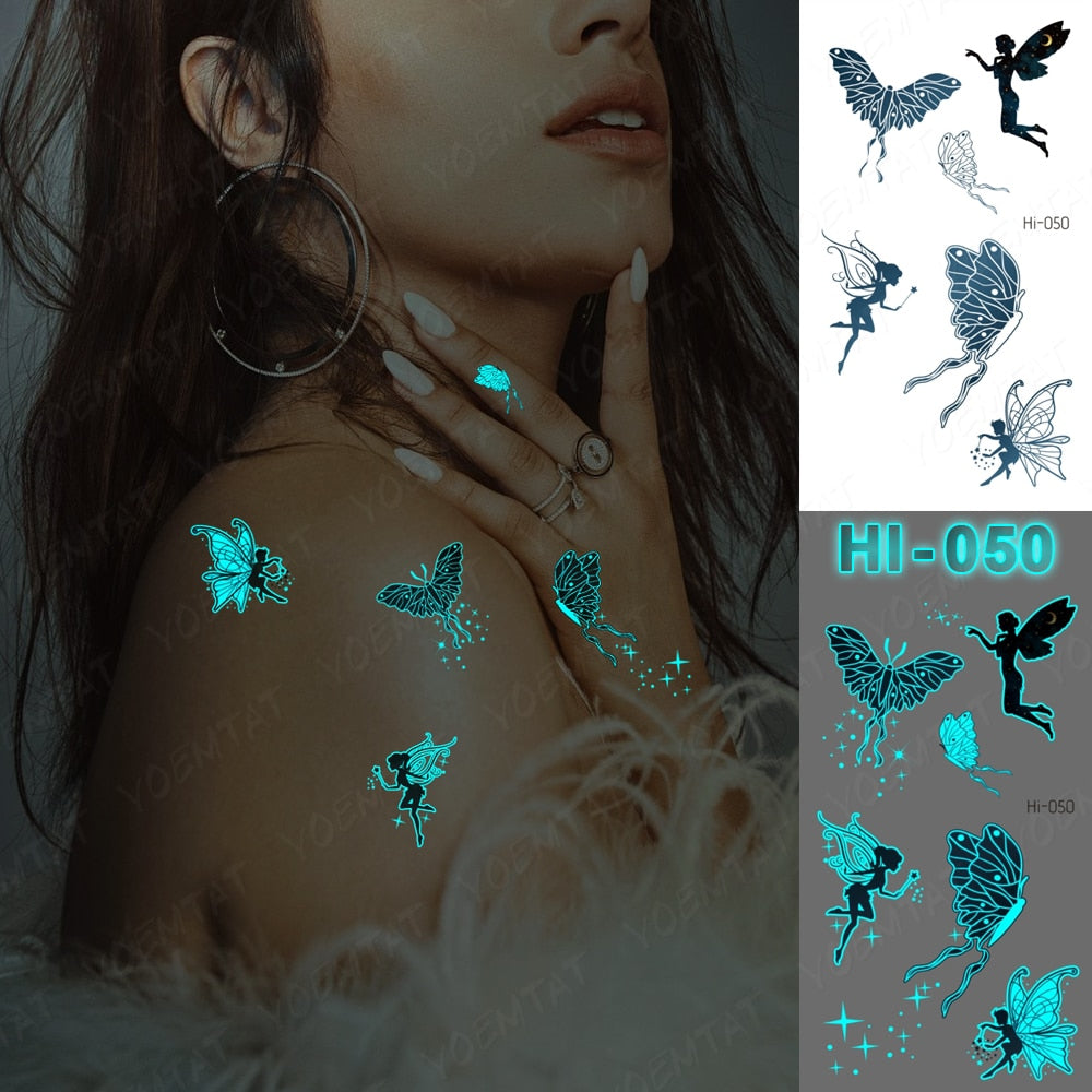 Blue Luminous Glow Tattoo Sticker