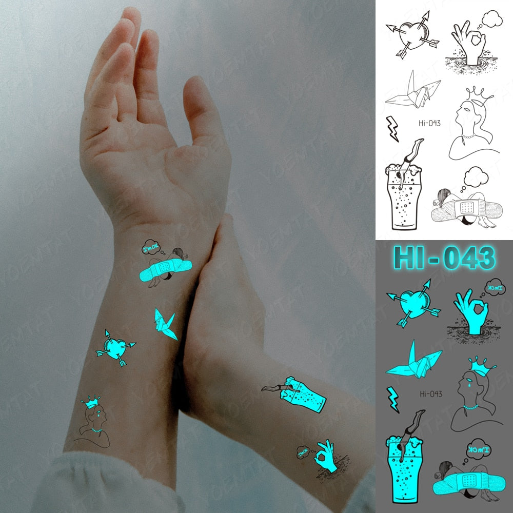 Blue Luminous Glow Tattoo Sticker