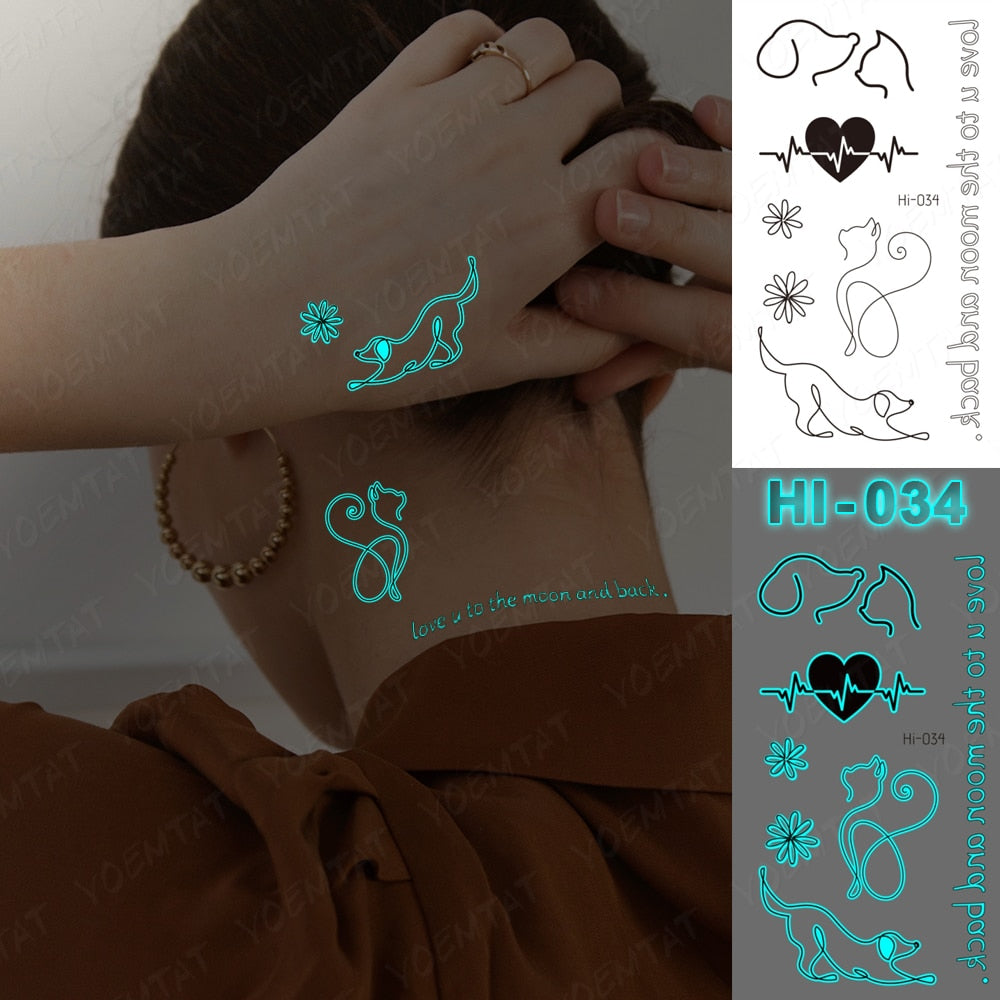 Blue Luminous Glow Tattoo Sticker