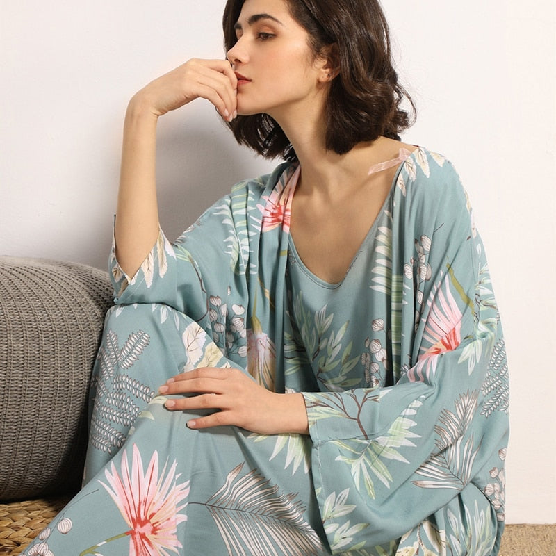 Pattern Satin Pyjama Set