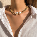 Cuban Pearl Choker Necklace
