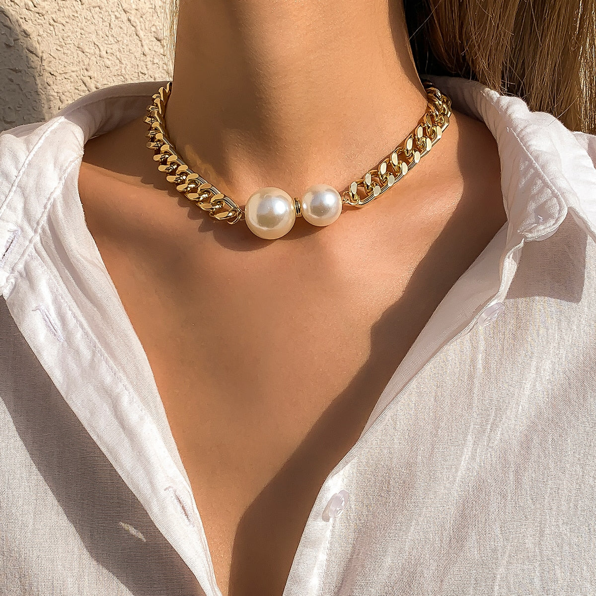 Cuban Pearl Choker Necklace