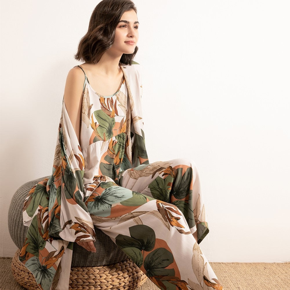 Pattern Satin Pyjama Set