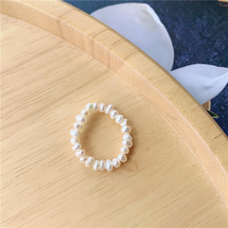4 Pcs Pearl Stone Heart Ring