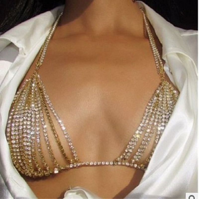 Rhinestone Bra Body Chain