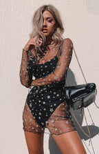 Star Sheer Mesh Dress