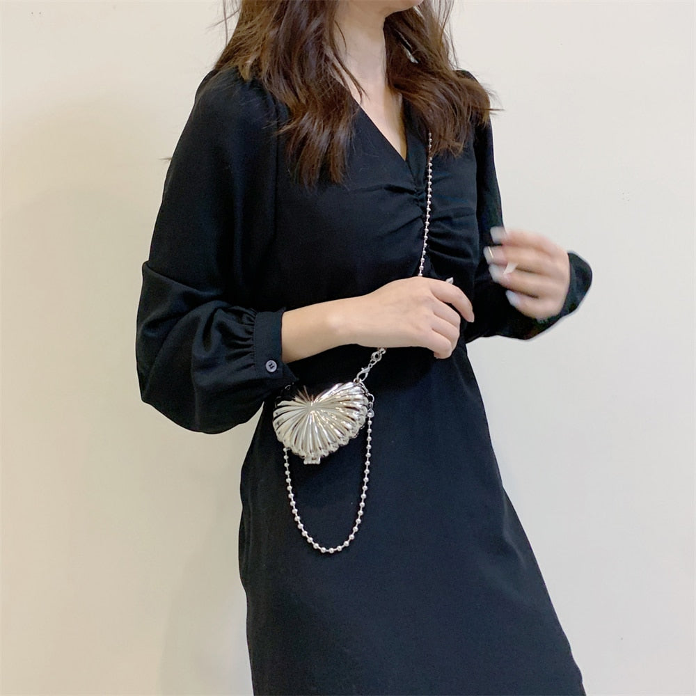 Heart Shape Chain Mini Bag