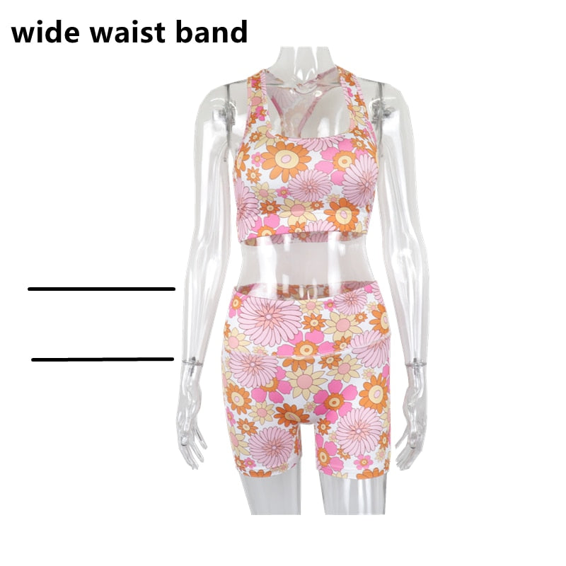 Floral Print Tracksuits Two Piece Set