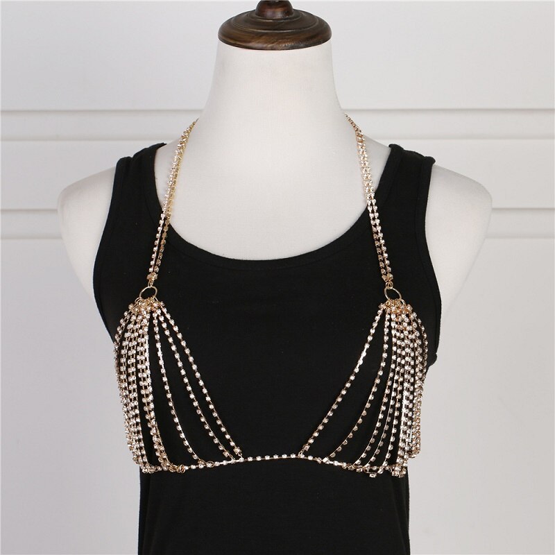 Rhinestone Bra Body Chain
