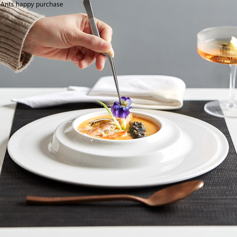 Creative White Swirl Pattern  Plate