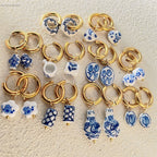 Blue Ceramic Earring