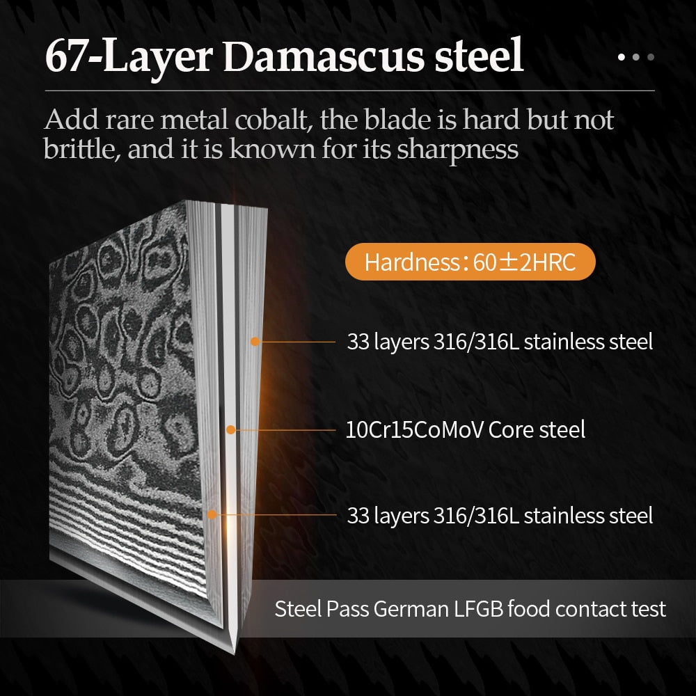 Kitchen Damascus Steel Knife Set