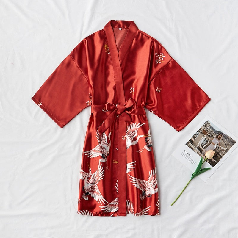 Satin Robe  Kimono Gown (8 Colors)