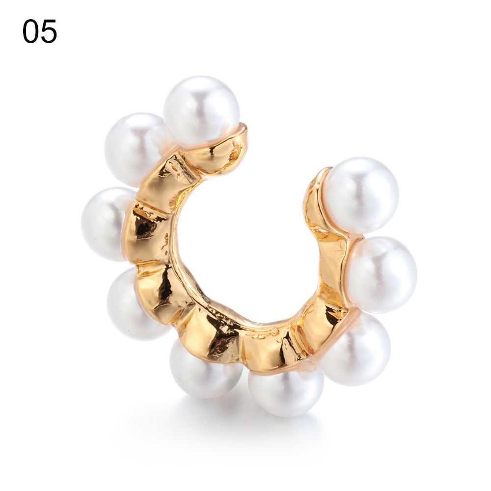 Mix Ear Cuff  Pearl Earring