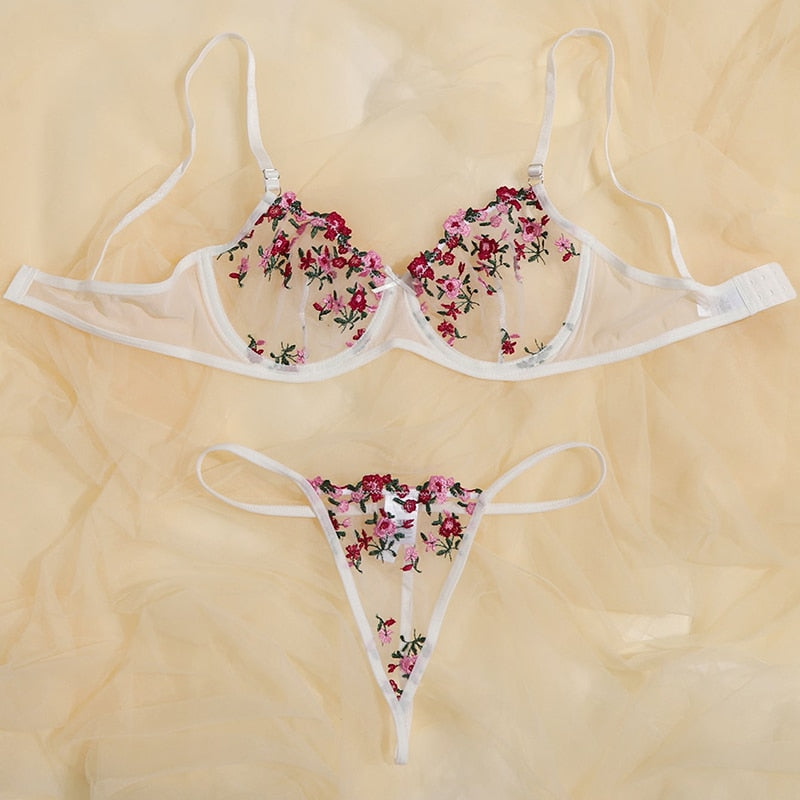 2-Piece Floral Bra Lingerie Set