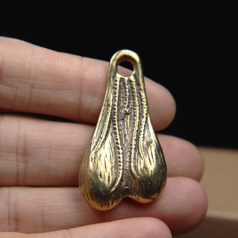 Solid Brass Balls Keyring