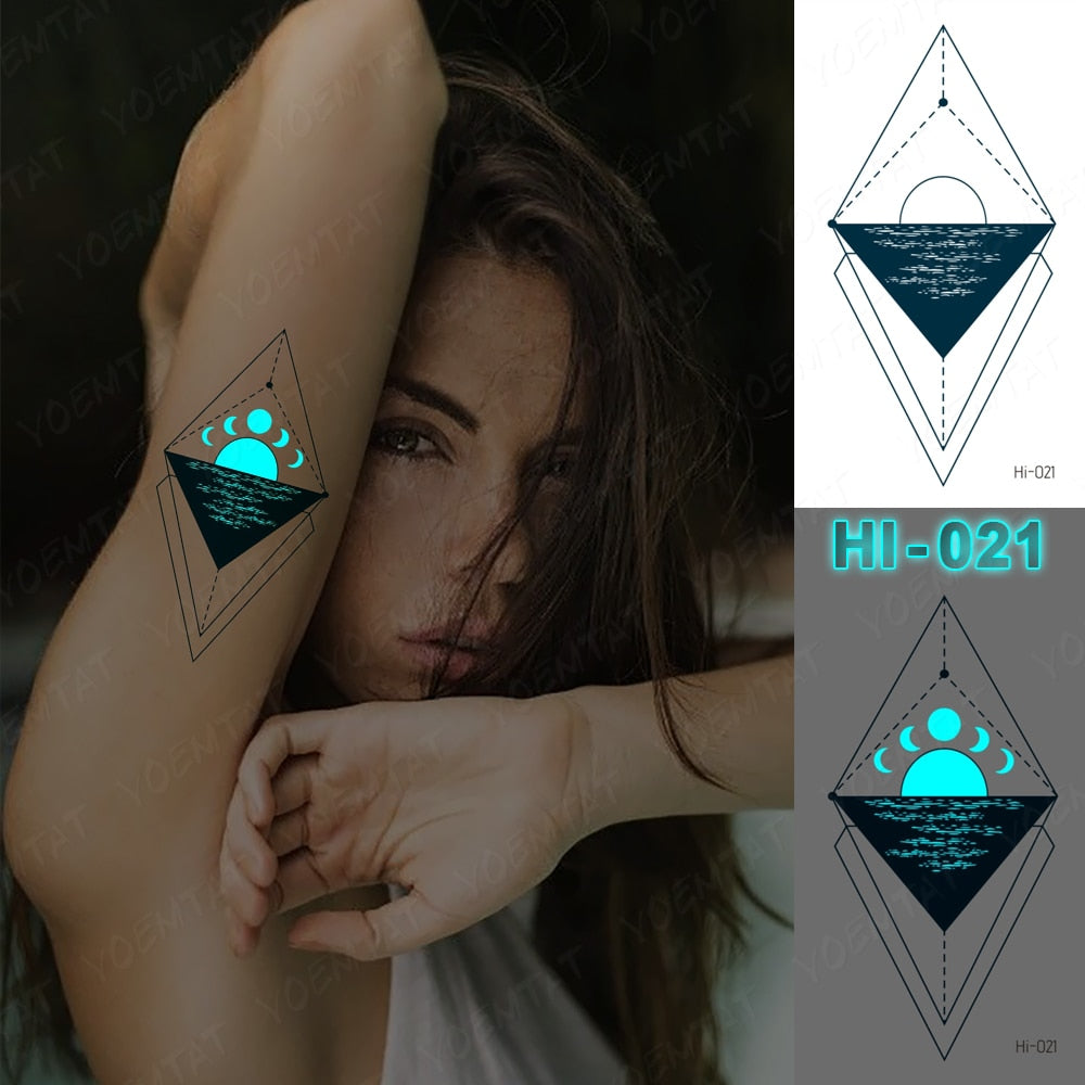 Blue Luminous Glow Tattoo Sticker