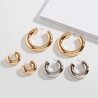 Minimal Round Gold/Silver Hoop Earrings