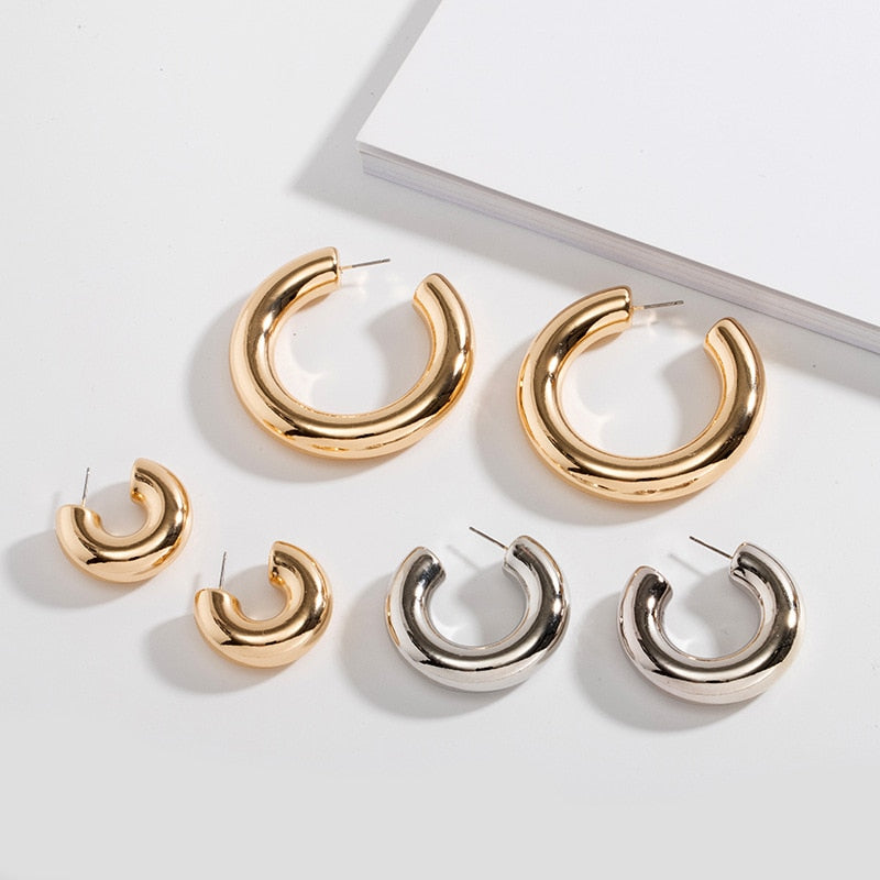 Minimal Round Gold/Silver Hoop Earrings