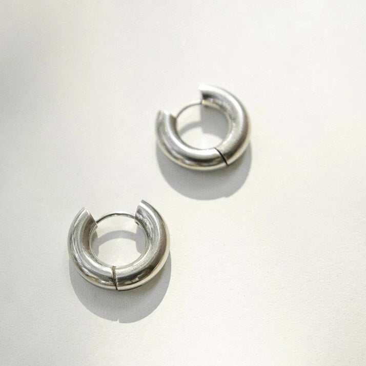 Minimalist Geometric Chunky Hoop Earrings