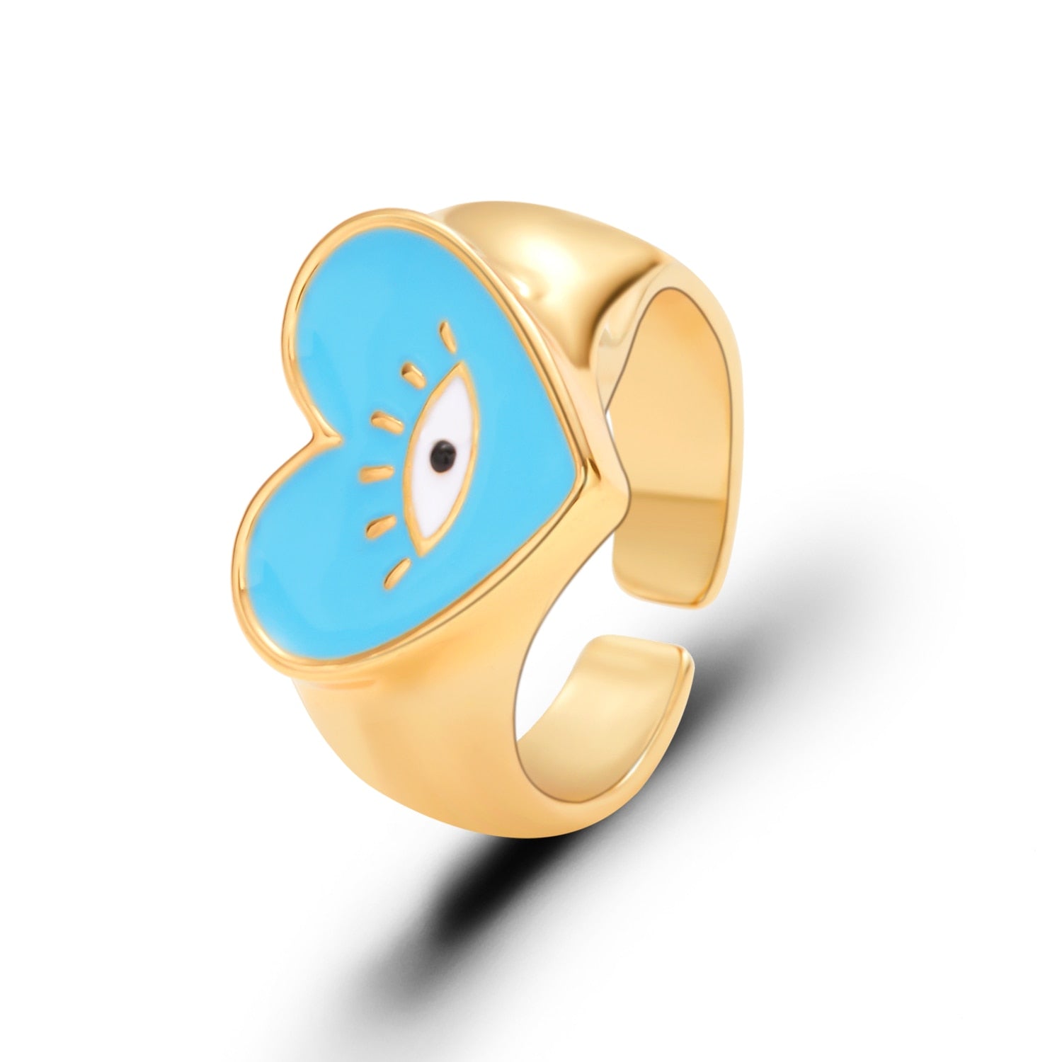 Turkish Lucky Love Heart Evil Eye Ring