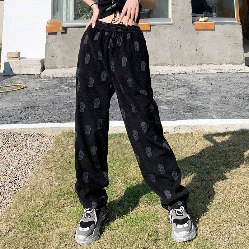 Skulls Denim Wide Leg Pants