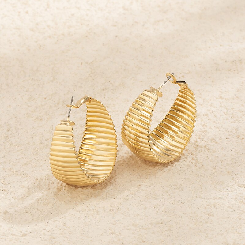 Punk Metallic Hoop Earring