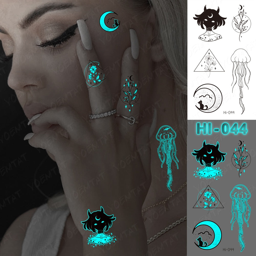 Blue Luminous Glow Tattoo Sticker