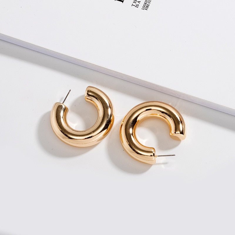 Minimal Round Gold/Silver Hoop Earrings