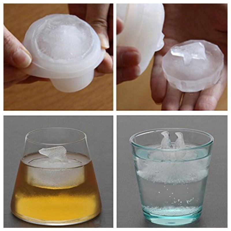 Penguin Polar Bear Silicone Ice Cube Mold Tray
