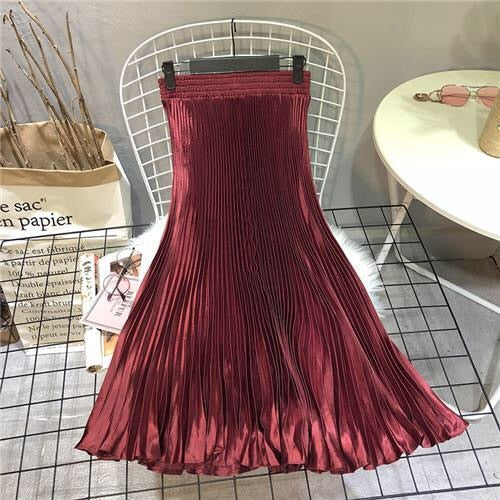 Pleated Midi Skirt