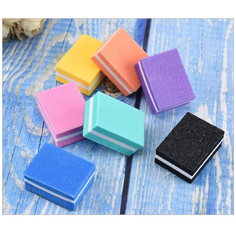 100pcs/Lot Mini Colorful Sandwich Nail File