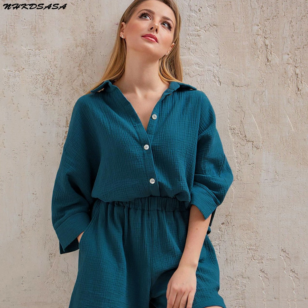 Cotton Pajamas Sets Suit Sleepwear