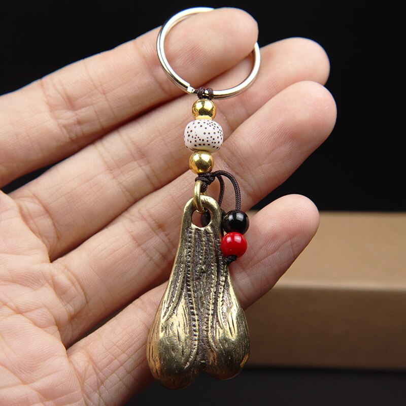 Solid Brass Balls Keyring