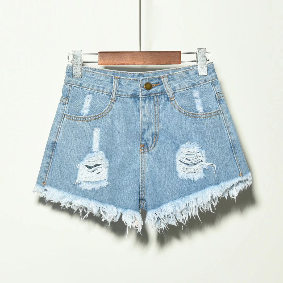 Irregular Denim Shorts