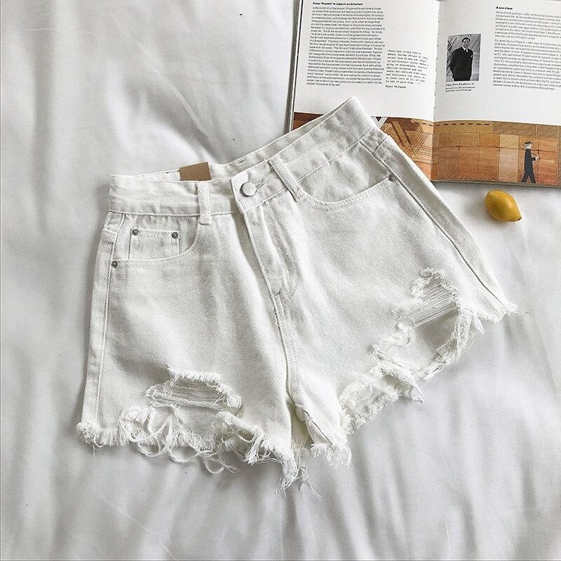 Blue High Waist  Denim Shorts