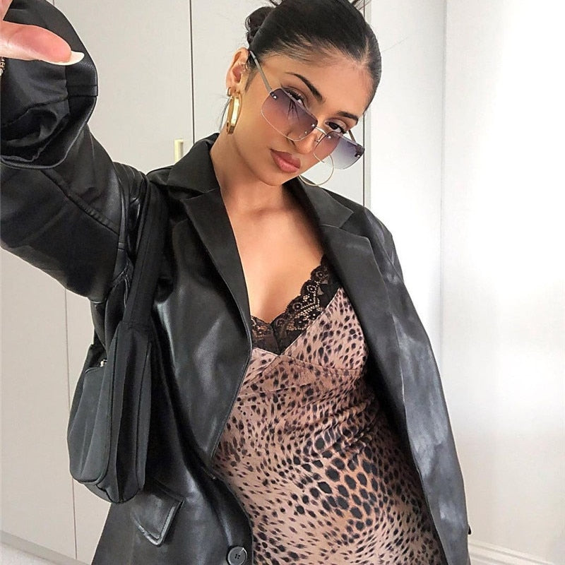 Faux Leather Blazers