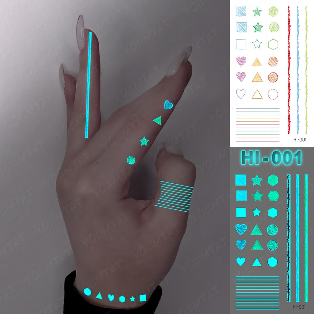 Blue Luminous Glow Tattoo Sticker