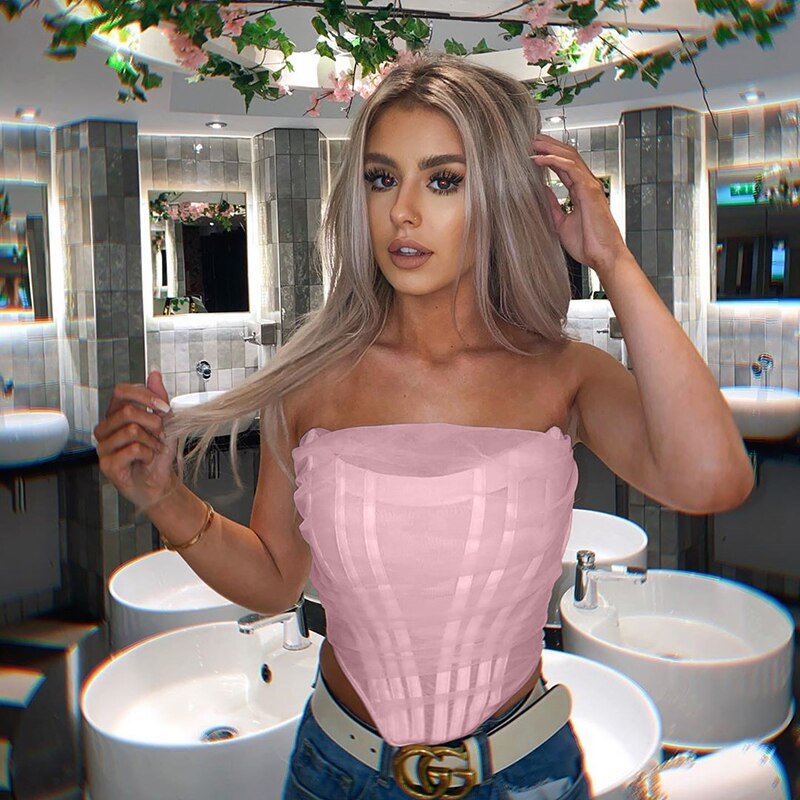 Mesh Corset Tank Top