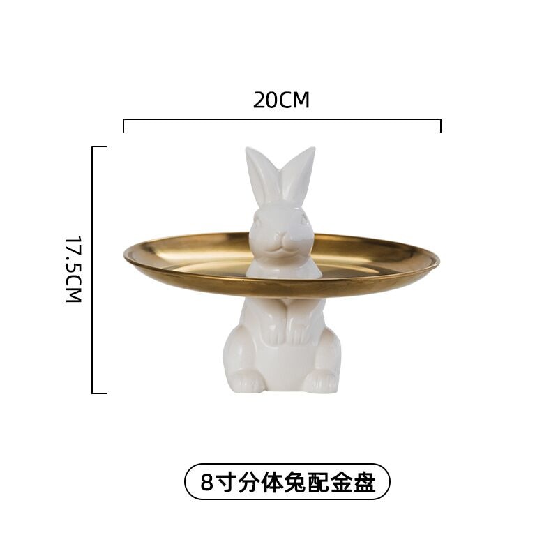 Ceramic rabbit Plate Decor