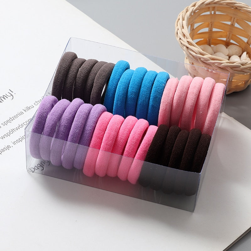 30Pcs/Set Colorful  Elastic Hair Bands