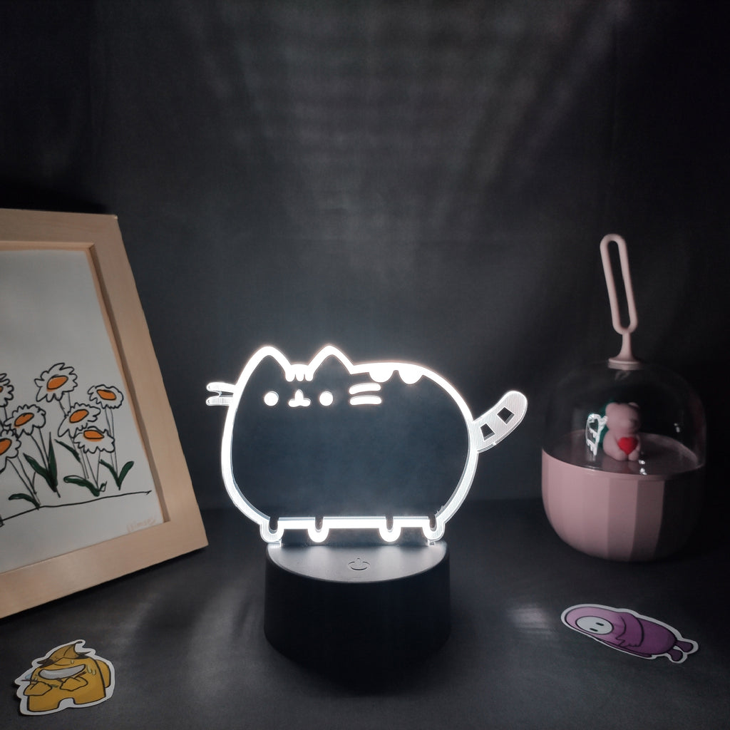 Cute Animal Cat Kitten 3D LED Lamp