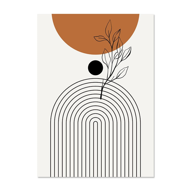 Abstract Geometric Boho Canvas Wall Art
