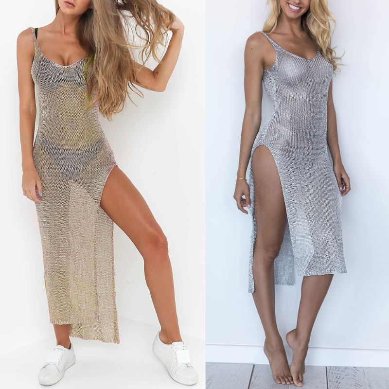 Sheer Mesh Bikini Cover Up Dress