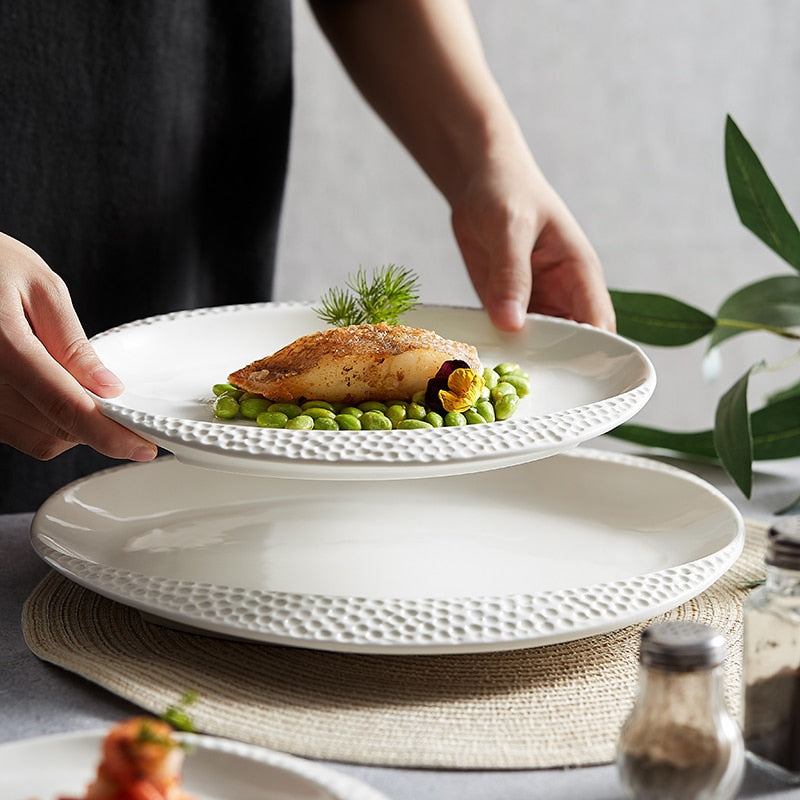 White Ceramic Special-shaped Plates