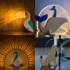 Animal Luminous Ornaments Wood Acrylic Table